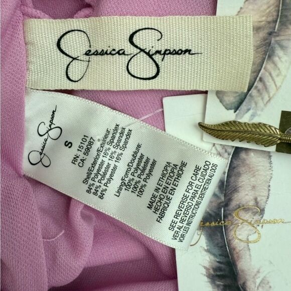 Jessica Simpson Pink Geometric One-Piece Swimsuit Women’s Size Small - Picture 7 of 10